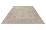 9x11 Gray and Light Blue Turkish Oushak Rug