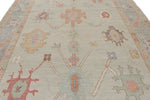 9x11 Gray and Light Blue Turkish Oushak Rug