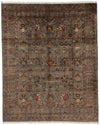 8x10 Brown and Beige Turkish Tribal Rug