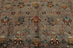 8x10 Brown and Beige Turkish Tribal Rug