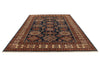 9x12 Navy and Ivory Kazak Tribal Rug