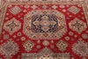 9x12 Red and Ivory Kazak Tribal Rug