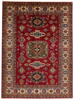 10x13 Red and Ivory Kazak Tribal Rug