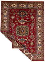 10x13 Red and Ivory Kazak Tribal Rug