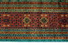 9x12 Blue and Rust Turkish Tribal Rug