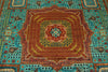 9x12 Blue and Rust Turkish Tribal Rug