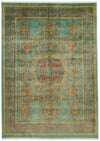 8x12 Green and Rust Turkish Tribal Rug