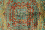 8x12 Green and Rust Turkish Tribal Rug