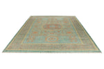 8x12 Green and Rust Turkish Tribal Rug