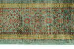 8x12 Green and Rust Turkish Tribal Rug