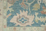 8x10 Light Blue and Beige Turkish Oushak Rug