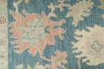 8x10 Light Blue and Beige Turkish Oushak Rug