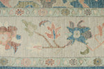 8x10 Light Blue and Beige Turkish Oushak Rug