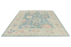 8x10 Light Blue and Beige Turkish Oushak Rug