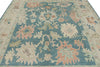 8x10 Light Blue and Beige Turkish Oushak Rug