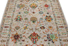 5x7 Light Gray and Multicolor Turkish Tribal Rug