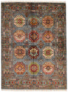 5x7 Gray and Brown Turkish Tribal Rug