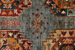 5x7 Gray and Brown Turkish Tribal Rug