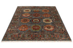 5x7 Gray and Brown Turkish Tribal Rug