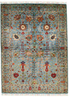 5x7 Gray and Multicolor Turkish Tribal Rug