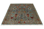 5x7 Gray and Multicolor Turkish Tribal Rug