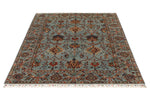 5x7 Gray and Brown Turkish Tribal Rug