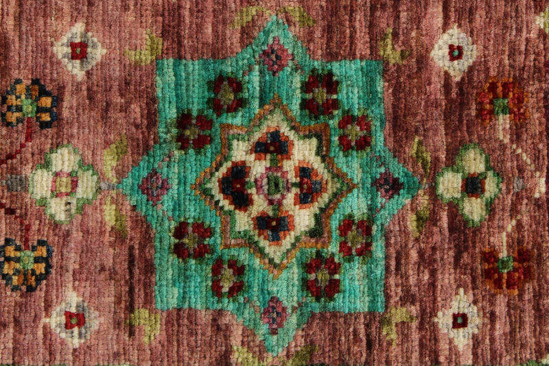 5x7 Pink and Red Turkish Tribal Rug