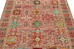 5x7 Pink and Red Turkish Tribal Rug