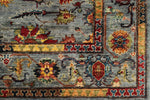 5x6 Gray and Multicolor Turkish Tribal Rug