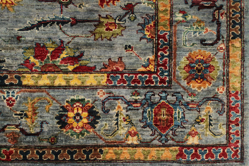 5x6 Gray and Multicolor Turkish Tribal Rug