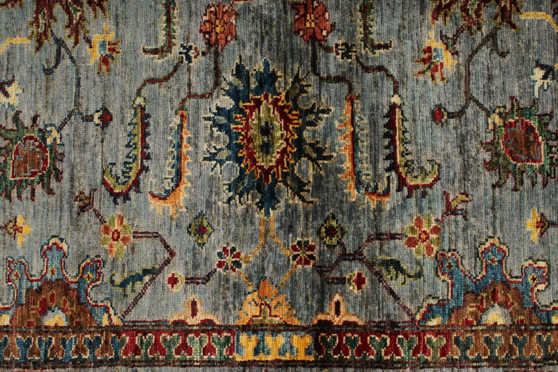 5x6 Gray and Multicolor Turkish Tribal Rug