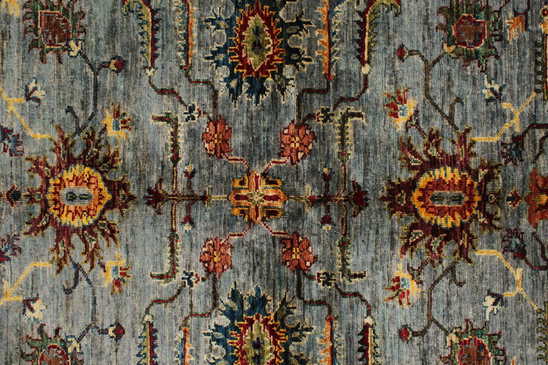 5x6 Gray and Multicolor Turkish Tribal Rug