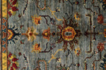 5x6 Gray and Multicolor Turkish Tribal Rug