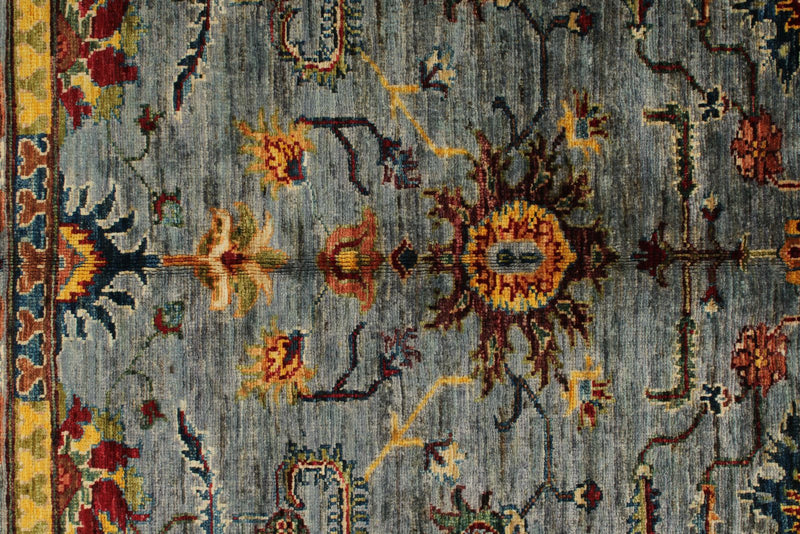 5x6 Gray and Multicolor Turkish Tribal Rug