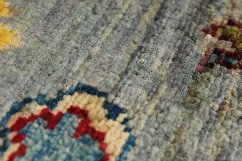 5x6 Gray and Multicolor Turkish Tribal Rug