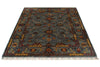 5x6 Gray and Multicolor Turkish Tribal Rug
