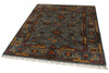 5x6 Gray and Multicolor Turkish Tribal Rug