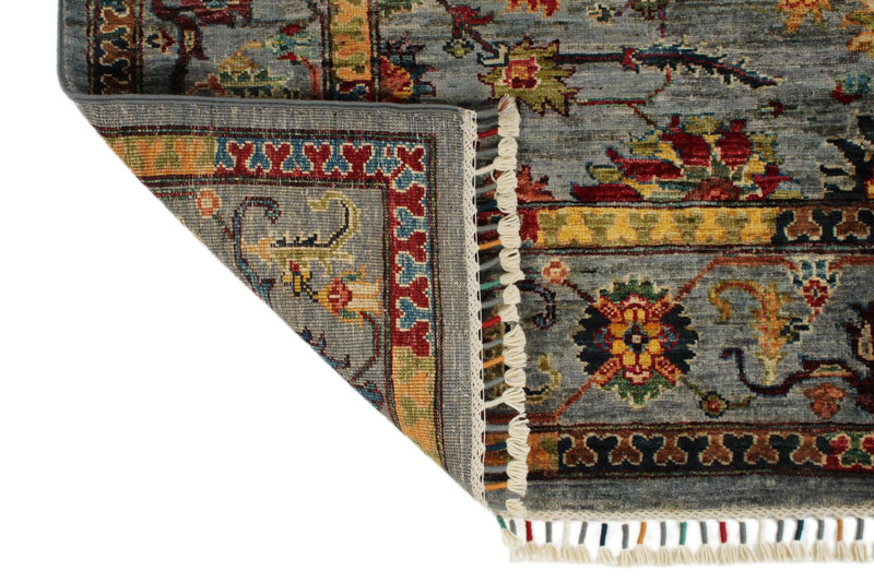 5x6 Gray and Multicolor Turkish Tribal Rug