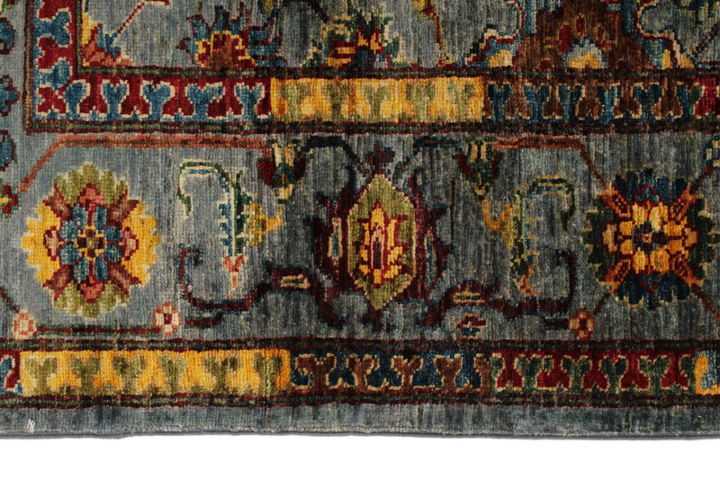 5x6 Gray and Multicolor Turkish Tribal Rug