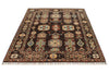 5x7 Brown and Beige Turkish Tribal Rug