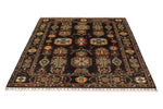 5x7 Brown and Beige Turkish Tribal Rug