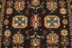 5x7 Brown and Beige Turkish Tribal Rug