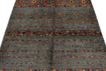 4x6 Gray and Multicolor Tribal Rug