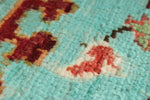 4x6 Turquoıse and Red Turkish Tribal Rug