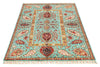 4x6 Turquoıse and Red Turkish Tribal Rug