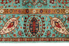 4x6 Turquoıse and Red Turkish Tribal Rug