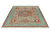 6x8 Light Brown and Blue Turkish Tribal Rug