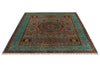 6x8 Light Brown and Blue Turkish Tribal Rug