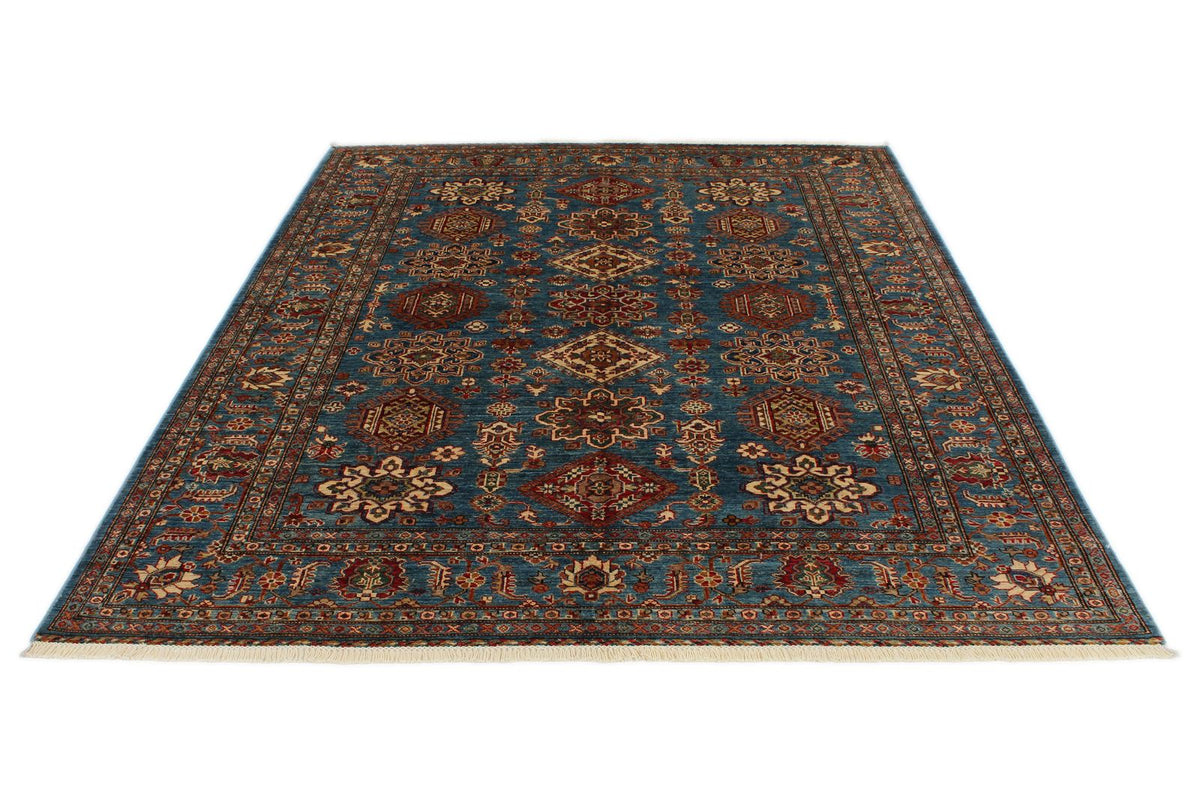 7x8 Blue Kazak Tribal Rug