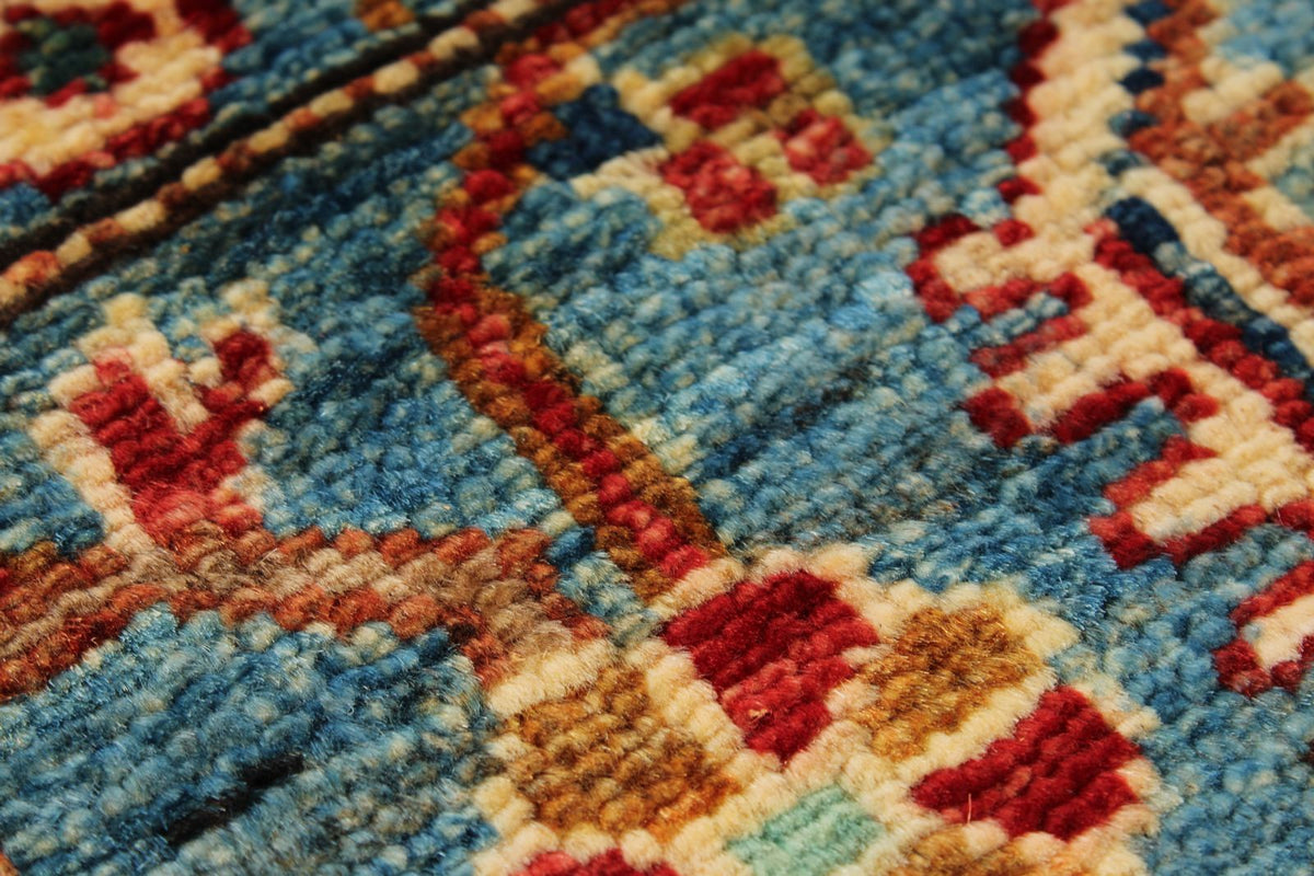 7x8 Blue Kazak Tribal Rug